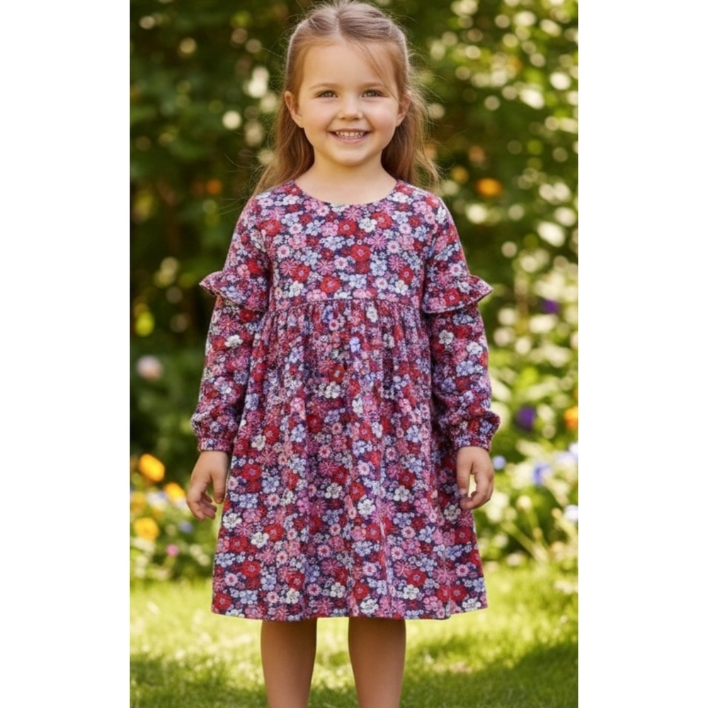 Carter's Floral Drapey dress Navy & Pink Size 5T